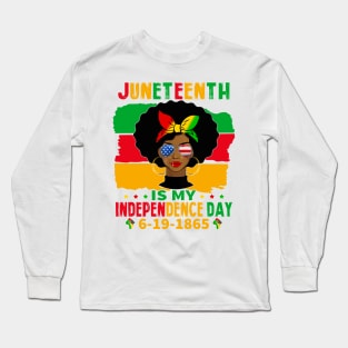 Independence Day Afro Melanin Natural Hair Juneteenth Long Sleeve T-Shirt